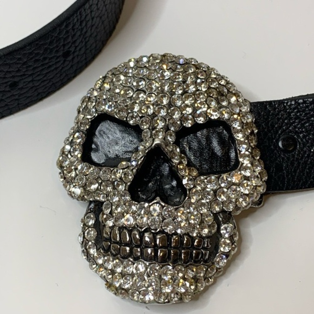 chrome angels skull belt